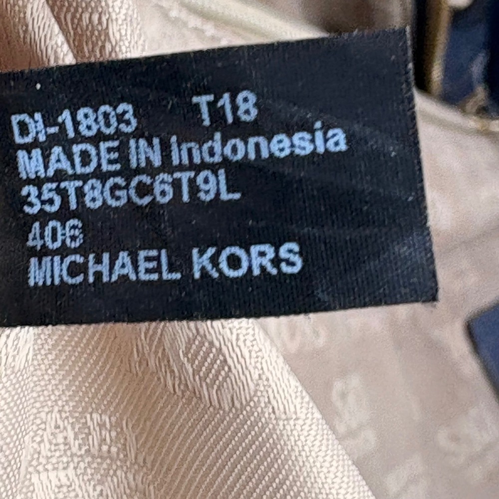 Michael Kors Jet Set Travel Saffiano Leather Tote Bag Navy Blue‎ - Picture 10 of 11